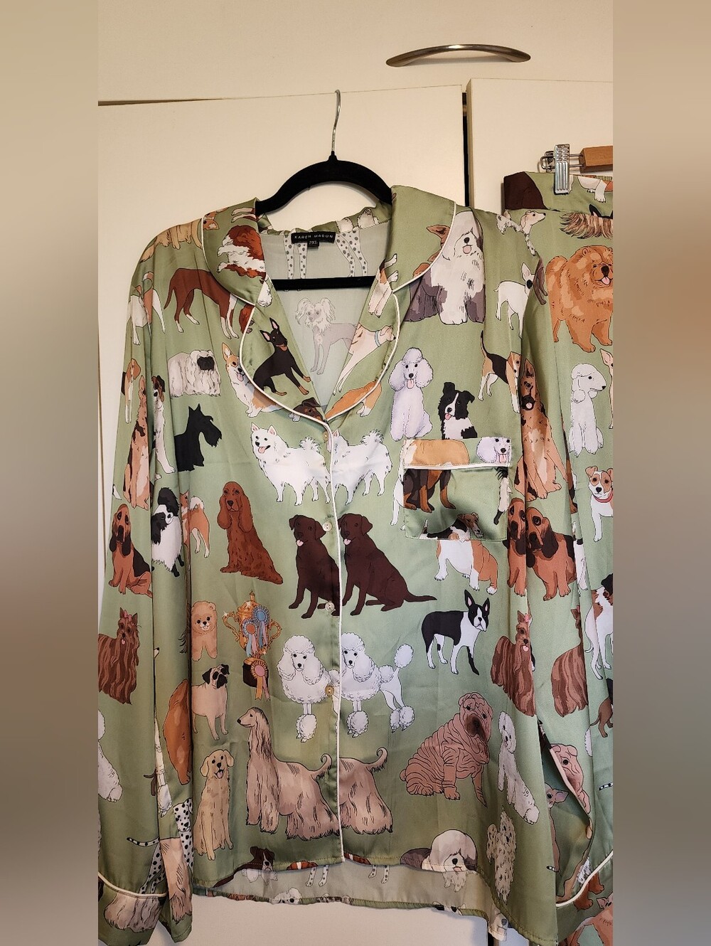 GUC Karen Mabon Crufts Dogs Pajamas Pyjamas Size 2XL Green